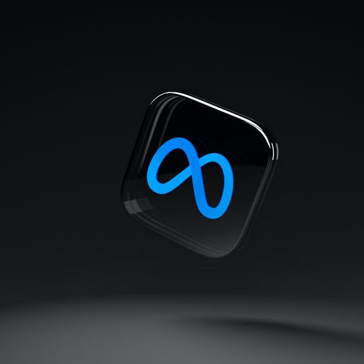 Das Meta Logo schwebt in der Luft