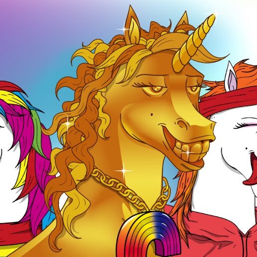 Virtuelle-Fruchtgummi-Katjes-NFT-Einhoerner