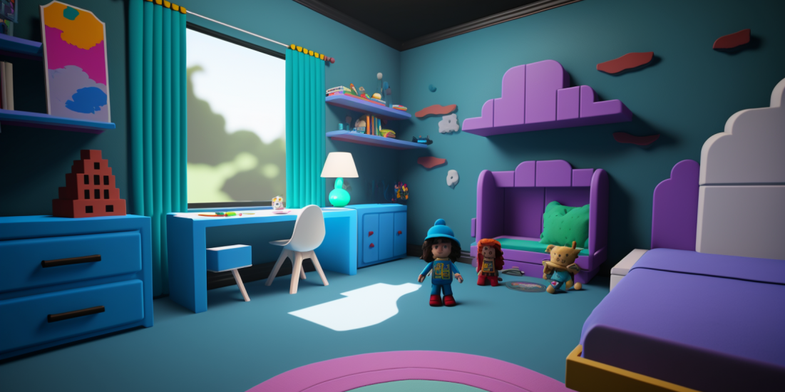 Künstliche Intelligenz interpretiert eine Roblox Metaverse Welt